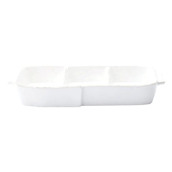Vietri Melamine: Lastra White Three-Part Server